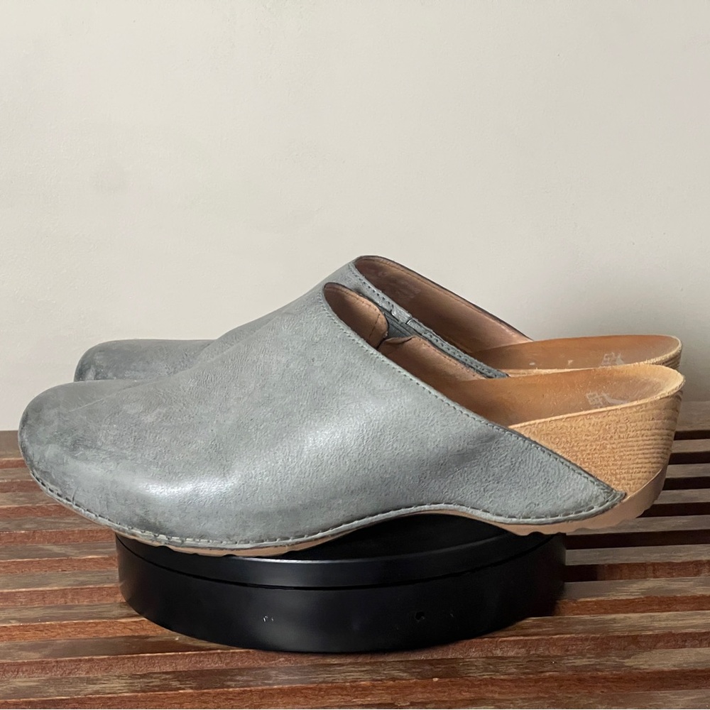 Dansko Talulah Women’s Leather Mule Clogs Size 42 EU 11.5–12 Teal Slip On